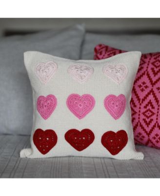Valentine Hearts Pillow, 10&amp;quot; x 10&amp;quot;