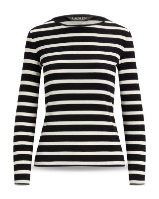 Cotton Long Sleeve Striped Tee