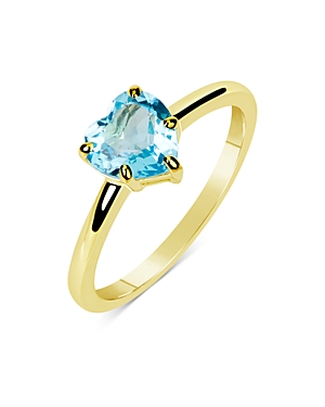Meira T 14K Yellow Gold Blue Topaz Heart Ring