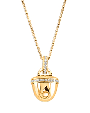 Harakh Diamond Bell Pendant Necklace In 18k Yellow Gold, 0.25 Ct. T.w., 18