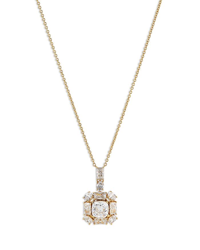 Cubic zirconia halo pendant necklace clearance