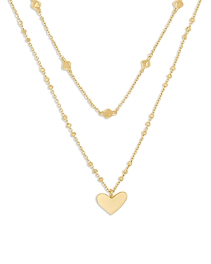 Kendra Scott Ari Heart Layered Pendant Necklace, 14-16 In Gold Metal
