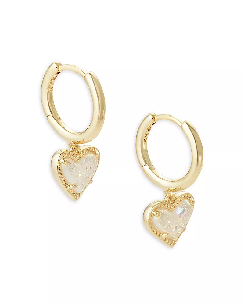 Kendra Scott Ari Heart Drop Huggie Hoop Earrings