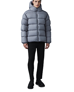 Shop Mackage Adelmo-lc Nylon Quilted Hooded Down Jacket In Light Grey
