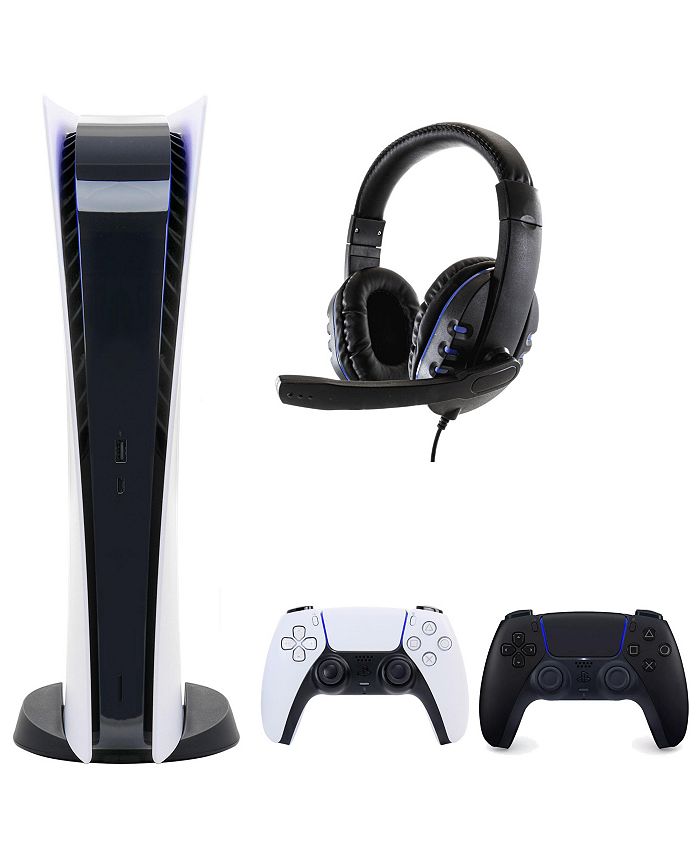 Sony PlayStation 5 Console (PS5 Digi Console) Digital Version with PS5  Camera, Midnight Black DualSense Controller, Midnight Black Pulse Headset,  and Media Remote Bundle 