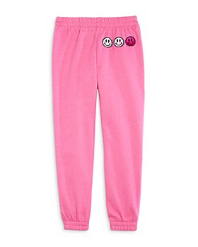 CHASER - Girls' Embroidered Smiley Faces Fleece Pants - Little Kid