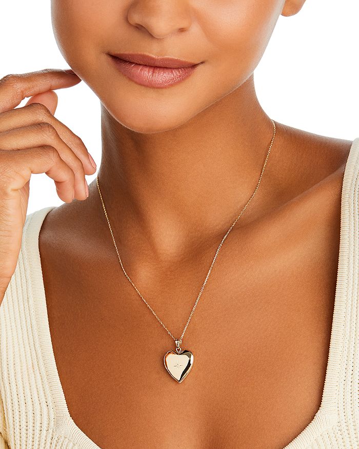 Bloomingdale s Diamond Accent Heart Locket Pendant Necklace in 14K