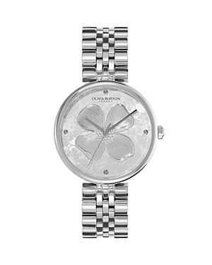 Olivia Burton Women's Dogwood Carnation Stainless Steel Watch 36mm In Silver