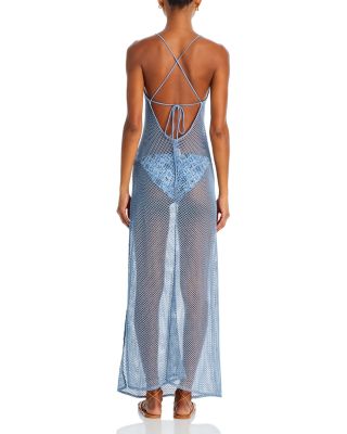 Arya Fishnet Halter Swim Cover Up Dress - Exclusive
