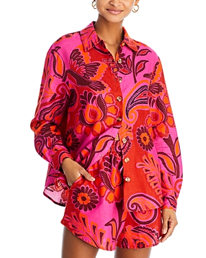 Farm Rio Floral Print Shirt - 100% Exclusive In Bold Floral Pink