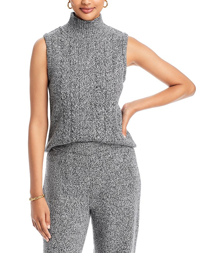 Misook Cozy Cable Knit Mock Neck Tank | Bloomingdale's