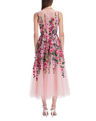 oscar de la renta floral embroidered tulle mini dress Crystal-Embellished Embroidered Tulle Mini Halter Dress By Oscar De La Renta