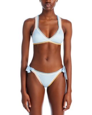 Crochet Trim Bikini Top & Crochet Trim Side Tie Bikini Bottom