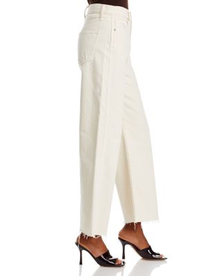 Taylor Cropped Wide Leg Jeans in Ecru