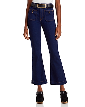 Shop Veronica Beard Carson High Rise Ankle Flare Jeans In Oxford