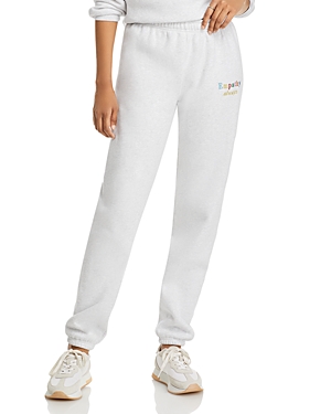 Shop The Mayfair Group Empathy Always Embroidered Sweatpants In Grey