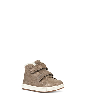 Shop Geox Girls' Trottola Wpf Sneakers - Toddler In Smoke Gray