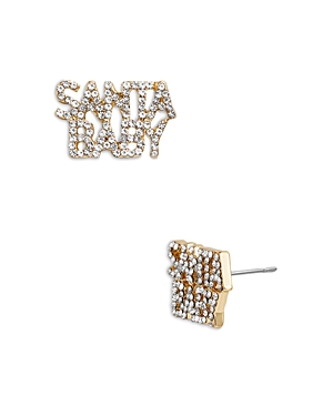 Baublebar Hurry Down The Chimney Pave Santa Baby Stud Earrings In Gold Tone