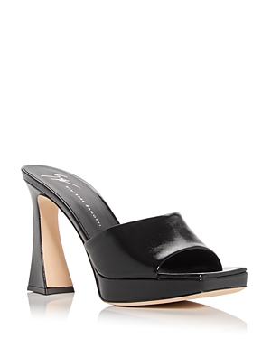Giuseppe Zanotti Patent-finish Leather Sandals In Nero