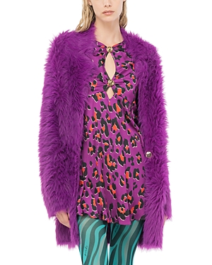 Shop Pinko Faux Fur Short Coat In Vib