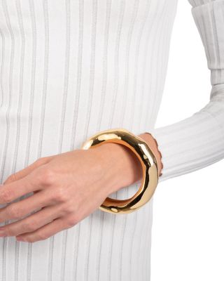 Molten Wide Bangle Bracelet in 14K Gold Plated