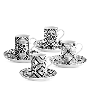 Vista Alegre Calcada Portuguesa Coffee Cup and Saucer, Set of 4