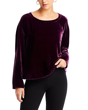 Eileen Fisher Velvet Ballet Neck Top In Swtpl