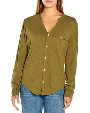 Shop Three Dots Hailey Utility Knit Top In Winter Moss