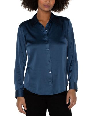 Satin Button Down Blouse