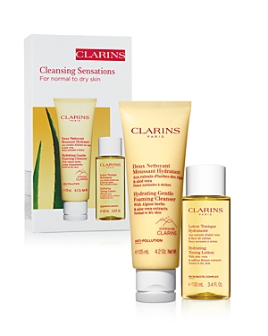 CLARINS HYDRATING CLEANSING SKINCARE SET - NORMAL TO DRY SKIN ($45 VALUE)