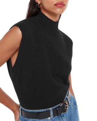 Funnel Neck Knit Tank Top