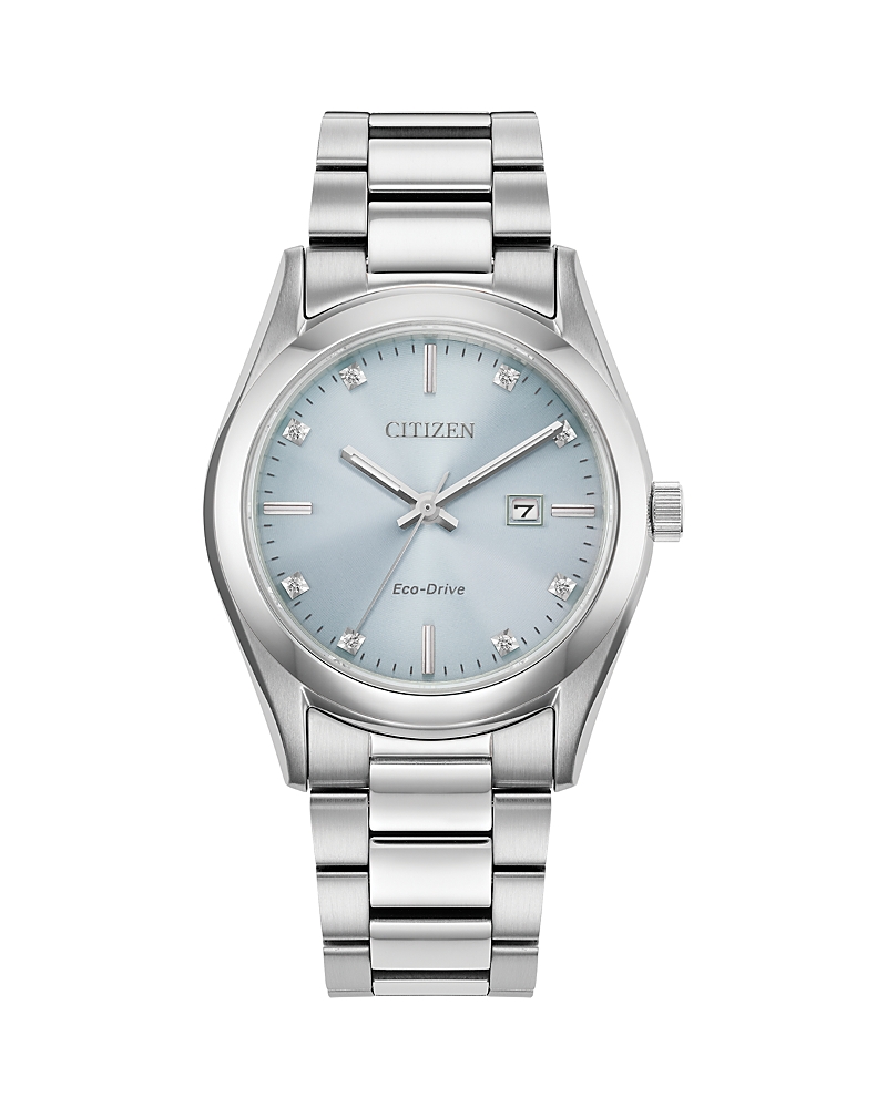 Citizen Sport Luxury Womens Silver Tone Stainless Steel Bracelet Watch Ew2700-54l In Gray