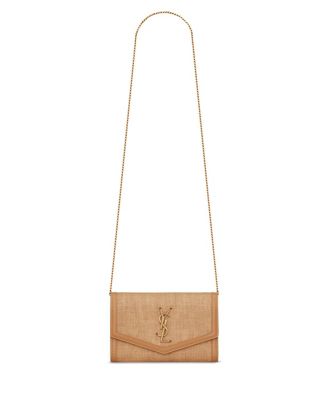 SAINT LAURENT - Uptown Chain Wallet in Micro Raffia