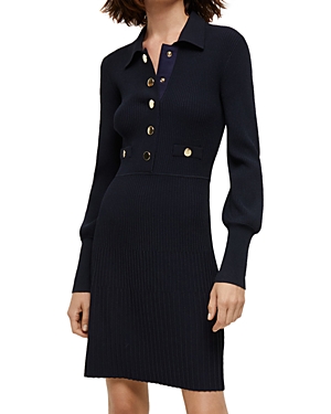 Veronica Beard Lauper Rib Knit Polo Dress