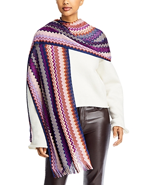 Missoni Sciarpa Wool Scarf In Purple/multi