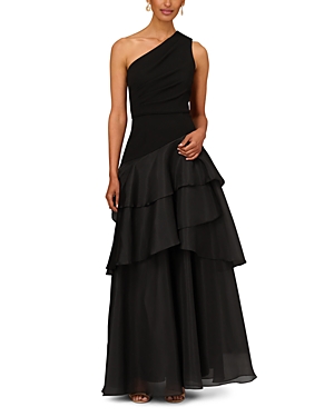 One Shoulder Tiered Gown