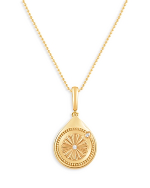 Diamond Accent Parasol Pendant Necklace in 18K Yellow Gold, 0.06 ct. t.w. 18