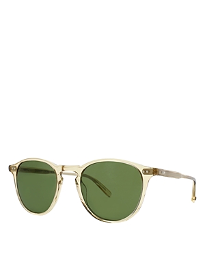 Garrett Leight Round Sunglasses, 46mm In Tan/green Solid