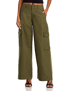 Shop Levi's Baggy High Rise Wide Leg Cargo Jeans In Olive Night