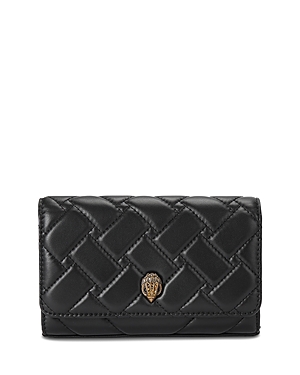 Shop Kurt Geiger Extra Mini Quilted Leather Kensington Clutch In Black
