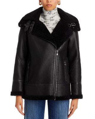 Martina Shearling Moto Coat