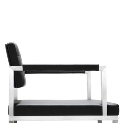  Director Performance Vegan Leather and Stainless Steel Counter Stool in White