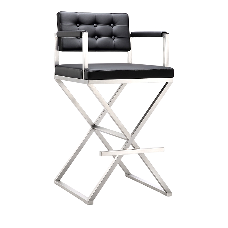Tov Furniture Director Stainless Steel Barstool