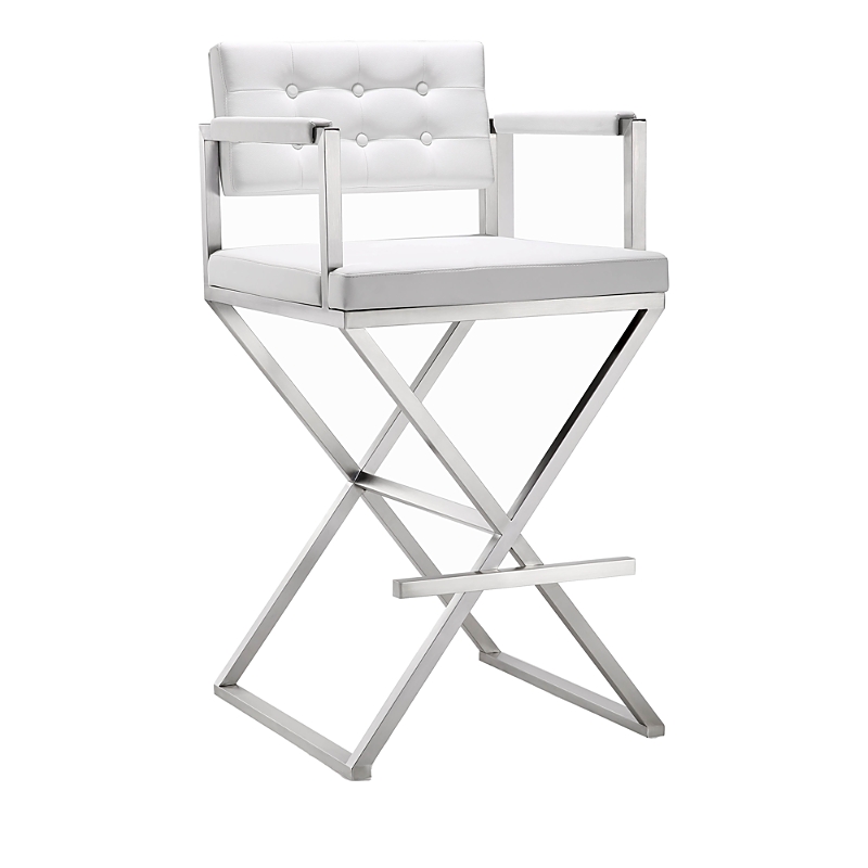 Tov Furniture Director Stainless Steel Barstool