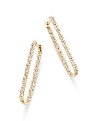 Bloomingdale's Fine Collection - Diamond Geometric Hoop Earrings in 14K Yellow Gold, 1.0 ct. t.w.