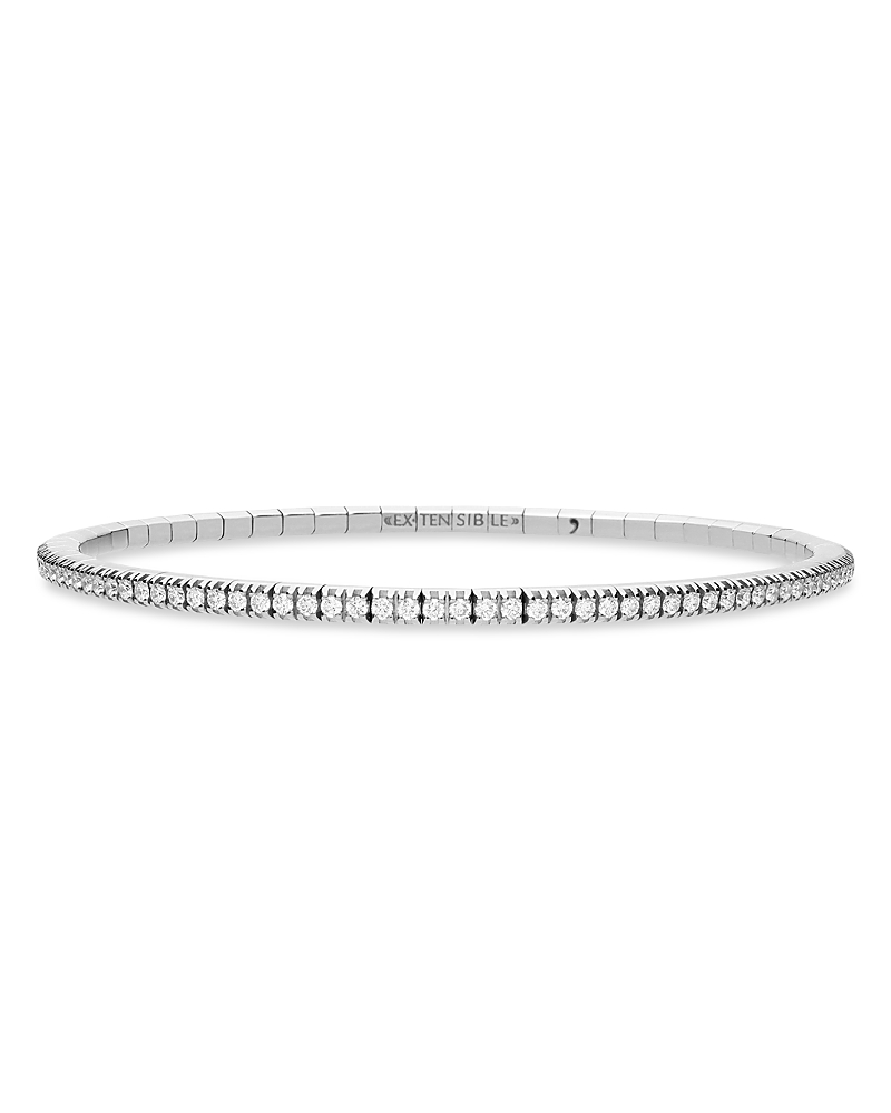 Ex-tensible 18k Yellow Gold Stretch Diamond Tennis Bracelet In White