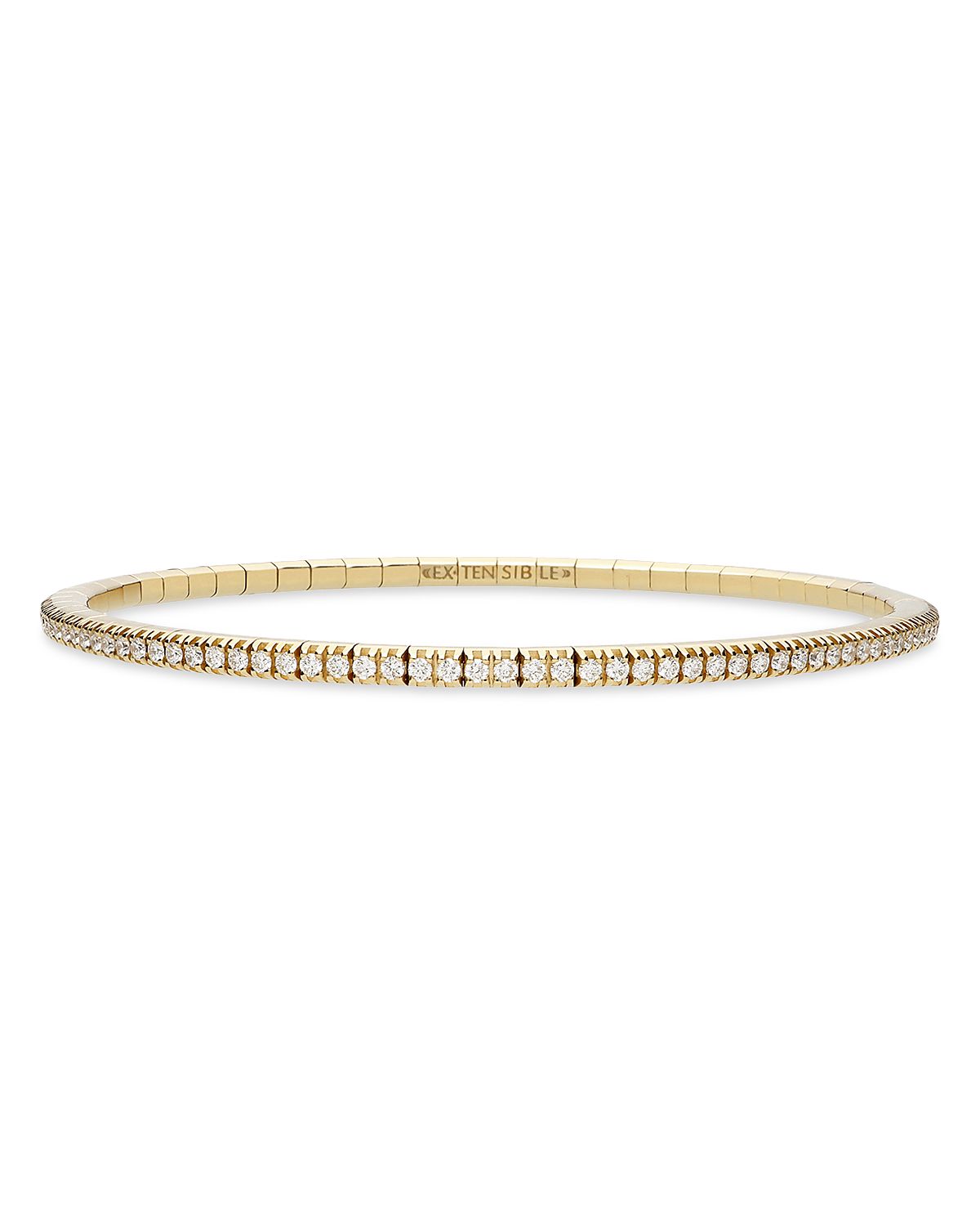 Extensible 18K Gold Stretch Diamond Tennis Bracelet