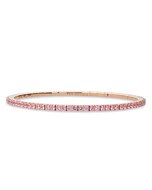 Ex-tensible 18k Rose Gold Pink Sapphire Stretch Tennis Bracelet