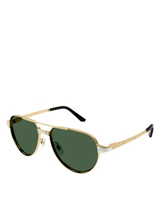 Cartier - Santos Evolution 24K Gold & Platinum Plated Pilot Sunglasses, 59mm