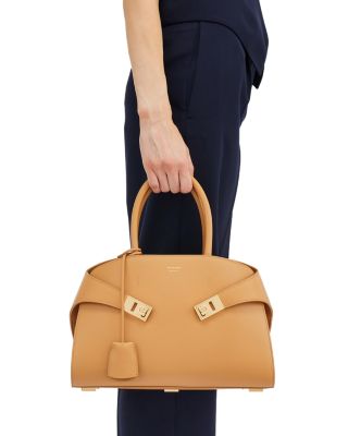 Small Hug Leather Top Handle Bag